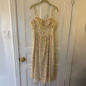 Butter Yellow Floral Spaghetti Strap Maxi Dress